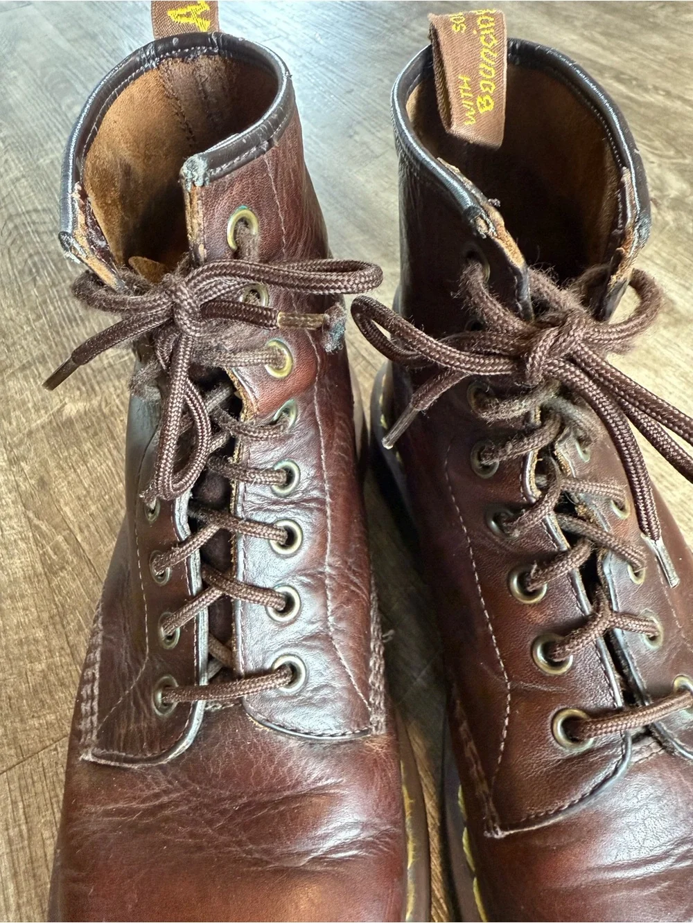 Dr Martens 1460 8-Eye Crazy Horse Brown Leather Boots Men US 10